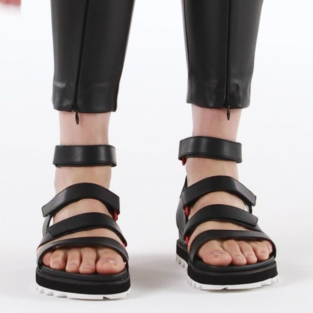 Sorel Black Sandals with Adjustable Straps and Cushioned Sole